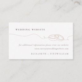 Tarjeta De Recepción Sitio Web Mínimo Simple Boda Anillos Rubor Boda