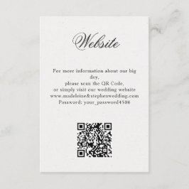 Tarjeta De Recepción Sitio web mínimo simple de boda en línea RSVP Códi