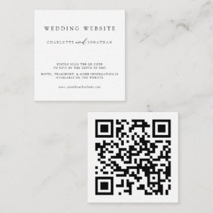 Tarjeta De Recepción Sitio web moderno de Bodas Minimalistas QR Code En