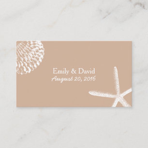 Tarjeta De Recepción Sitio Web Neutral Seashells Beach Wedding Insertar