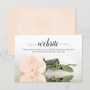 Tarjeta De Recepción Sitio web Pale Peach Rosa Elegant Wedding