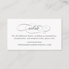 Tarjeta De Recepción Sitio Web Pequeño Boda de Elegancia de Guión Clási