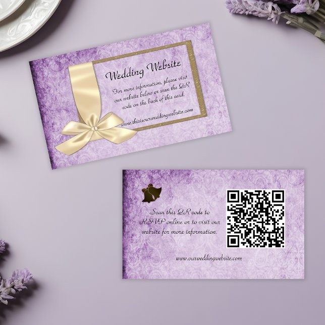 Tarjeta De Recepción Sitio web romántico violeta violeta Boda (Subido por el creador)