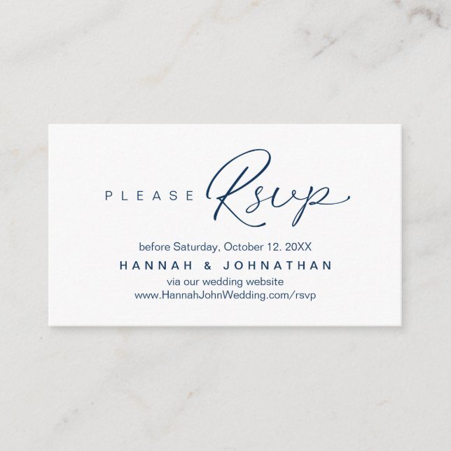 Tarjeta De Recepción Sitio web RSVP de la boda moderna (Anverso)