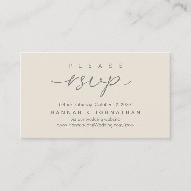 Tarjeta De Recepción Sitio web RSVP de la boda moderna (Anverso)