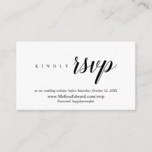 Tarjeta De Recepción Sitio web RSVP en línea, Minimalista de clase mode