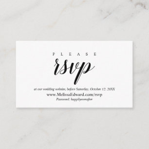 Tarjeta De Recepción Sitio web RSVP en línea, Minimalista de clase mode