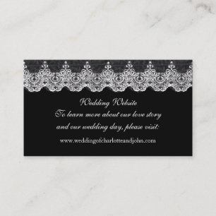 Tarjeta De Recepción Sitio web ruso Boda Royal White Lace Black