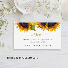 Tarjeta De Recepción Sitio web ruso elegante de bodas de girasoles RSVP