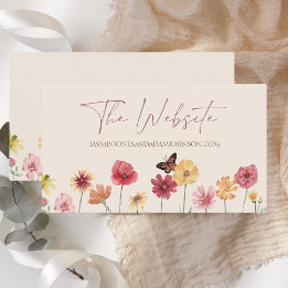 Tarjeta De Recepción Sitio web simple de Boda de flores silvestres