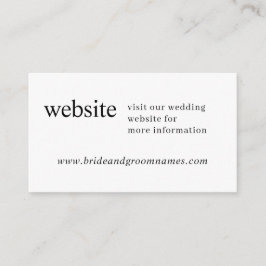 Tarjeta De Recepción Sitio web simple Minimalista de Boda de Moda moder