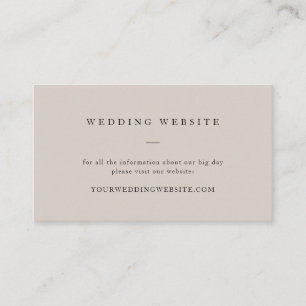 Tarjeta De Recepción Sitio Web Simple Taupe Neutral Elegante Wedding