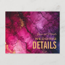 Tarjeta De Recepción Sitio web + Sinfonía de Mármol de Elegancia Celest