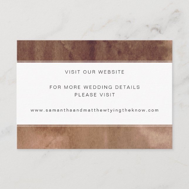 Tarjeta De Recepción Sitio web u otra información. Acuarela de tierra (Anverso)