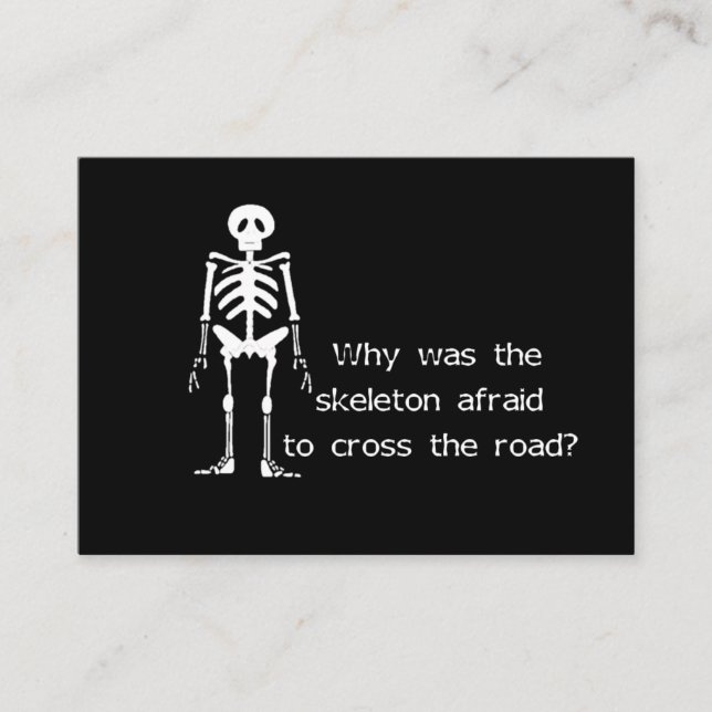 Tarjeta De Recepción Skeleton asustado (Anverso)