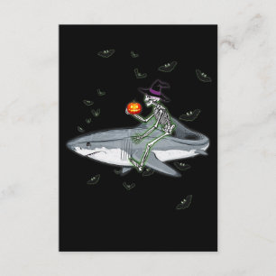 Tarjeta De Recepción Skeleton Riding Shark - Gracioso regalo de tiburón