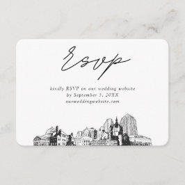 Tarjeta De Recepción Sketch Minimalista de St. Paul Boda RSVP