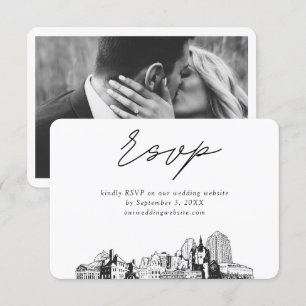 Tarjeta De Recepción Sketch Minimalista de St. Paul Boda RSVP
