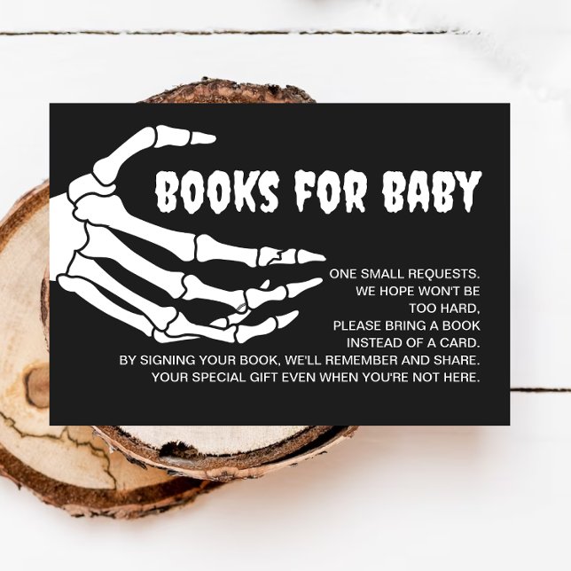 Tarjeta De Recepción Skull Halloween Baby Shower Books Para El Bebé (Subido por el creador)