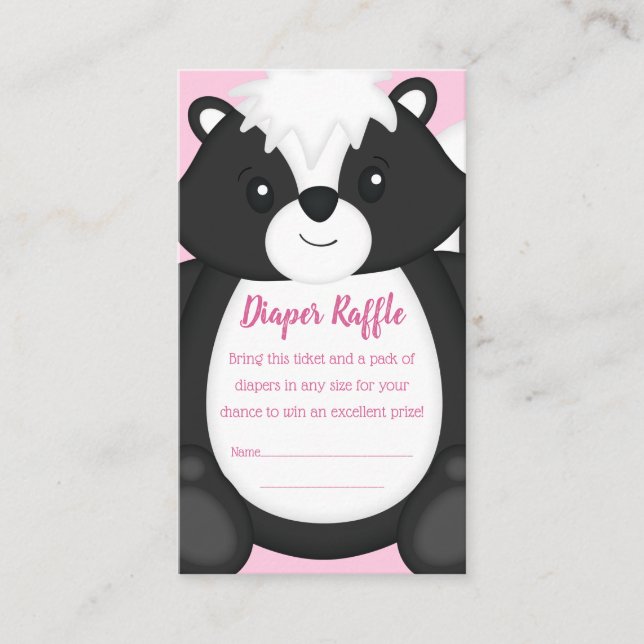 Tarjeta De Recepción Skunk Baby Shower Pink (Anverso)
