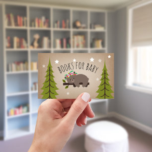 Tarjeta De Recepción Sleepy Bear Cub Montañas Chica Solicitud de Libro