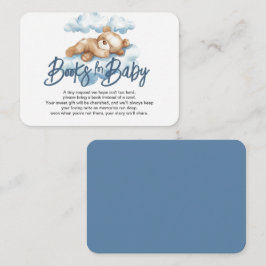 Tarjeta De Recepción Sleepy Teddy Bear Nubes Libros Para Baby Shower