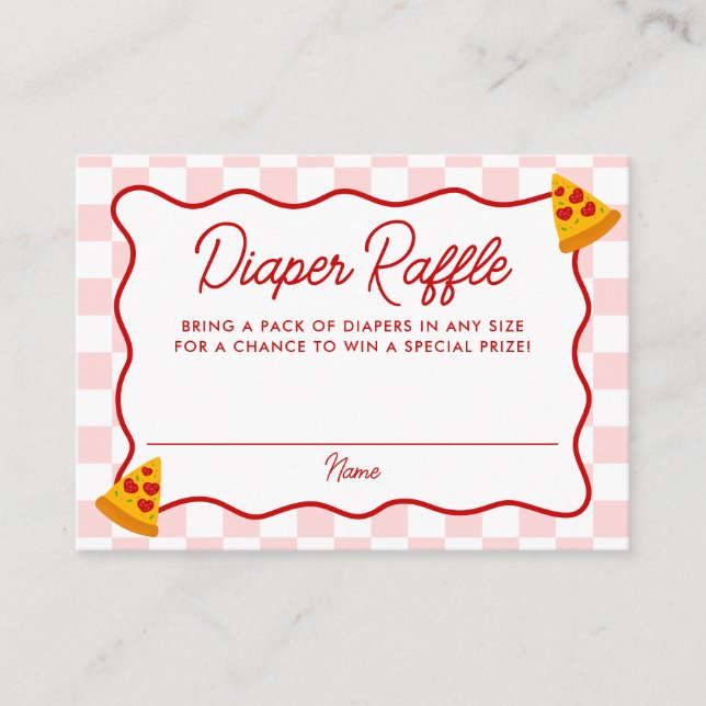 Tarjeta De Recepción Slice Slice Baby Pizza Baby Shower Diaper Raffle (Anverso)
