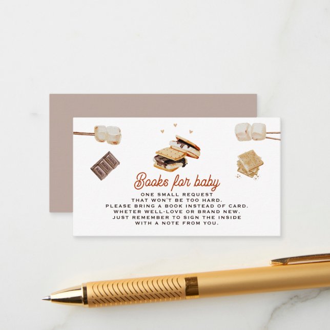 Tarjeta De Recepción S'more Love Books para Baby Shower (Anverso/Reverso In Situ)