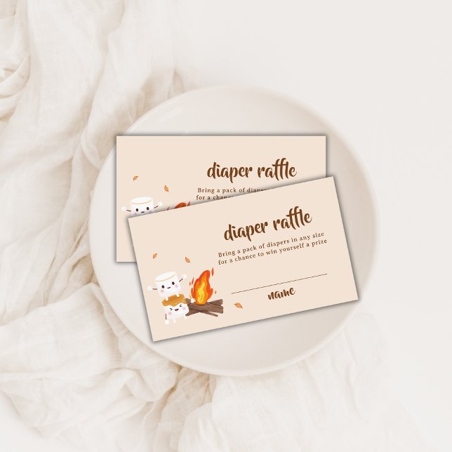 Tarjeta De Recepción S'more Love Campfire Diaper Raffle Baby Shower (S'more Love Campfire Diaper Raffle Baby Shower Enclosure Card)