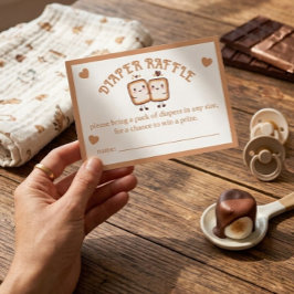 Tarjeta De Recepción S'more para amar Sorteo de pañales para baby showe
