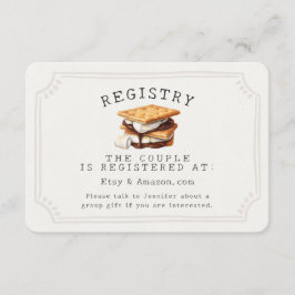 Tarjeta De Recepción Smores Fall Bonfire Registro de novias al aire lib