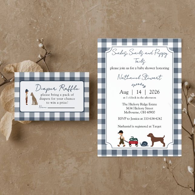 Tarjeta De Recepción Snakes, Snails & Puppy Tails -diaper raffle card (Subido por el creador)