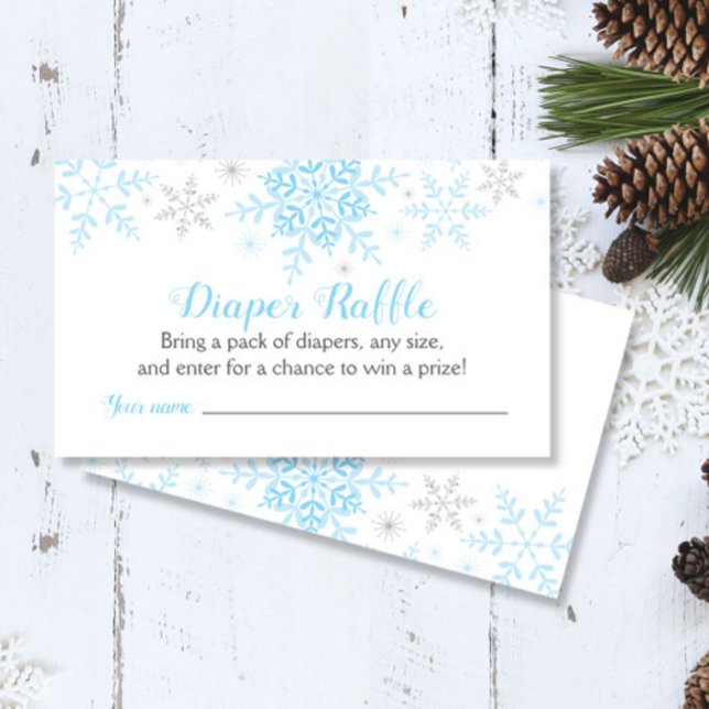 Tarjeta De Recepción Snflakes Baby Boy Shower Diaper Raffle Ticket (Subido por el creador)