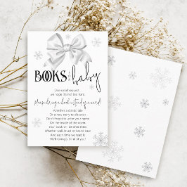 Tarjeta De Recepción Snow In Love Bow Winter Books for Baby Shower