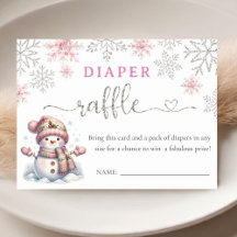 Snowflake Baby Shower Diaper Raffle