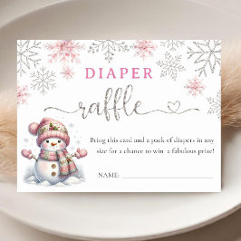 Tarjeta De Recepción Snowflake Baby Shower Diaper Raffle