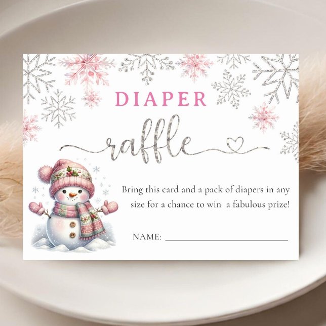 Tarjeta De Recepción Snowflake Baby Shower Diaper Raffle (Subido por el creador)