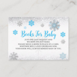 Tarjeta De Recepción Snowflake Blue & Silver Baby Shower Book Request