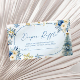 Tarjeta De Recepción Snowflake Blue Winter Baby Shower Diaper Raffle