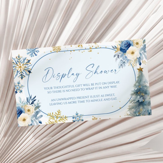 Tarjeta De Recepción Snowflake Blue Winter Baby Shower Display Shower (Subido por el creador)