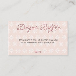 Tarjeta De Recepción Snowflake Diaper Raffle Chica Baby Shower
