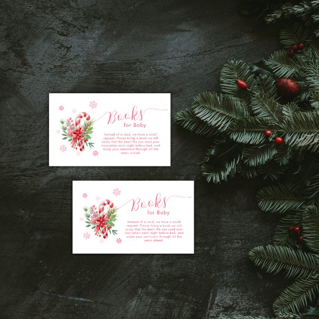 Tarjeta De Recepción Snowflake Festive Candy Diaper Raffle Baby Shower  (Snowflake Festive Candy Diaper Raffle Baby Shower Enclosure Card)