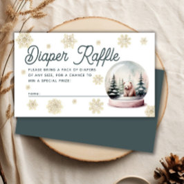 Tarjeta De Recepción Snowflake Invierno Baby Shower Diaper Raffle