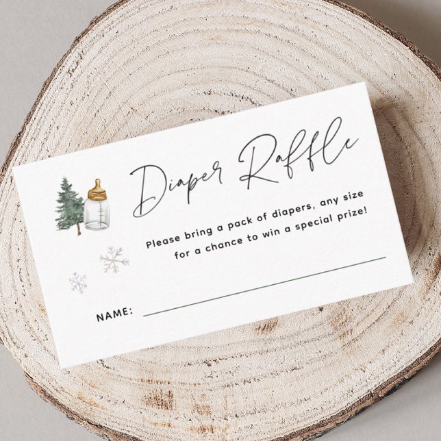 Tarjeta De Recepción Snowflake Mountain Winter Diaper Raffle (Subido por el creador)