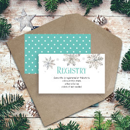 Tarjeta De Recepción Snowflakes Baby Shower Registry