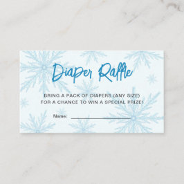 Tarjeta De Recepción Snowflakes Boy Baby Shower Diaper Raffle Ticket