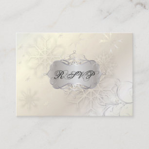 Tarjeta De Recepción Snowflakes con los RSVPs de hielo, bizcochitas