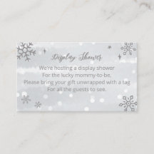 Snowflakes Silver Gray Baby Shower Display Shower