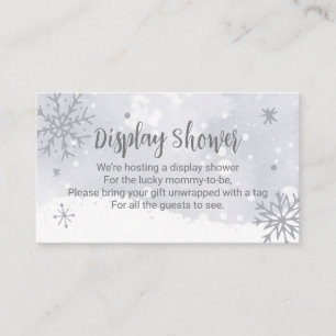 Tarjeta De Recepción Snowflakes Silver Gray Baby Shower Display Shower