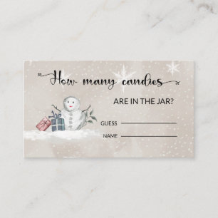 Tarjeta De Recepción Snowman Baby Shower adivina cuántos cangrejos